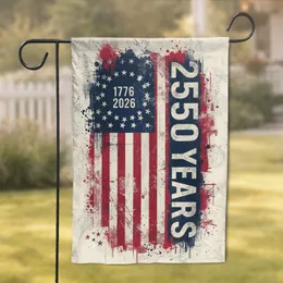 Distressed American Flag 1776-2026 USA 250th Anniversary Independence Day Gift for Dad Garden Flag