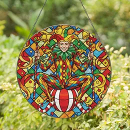Jester Harlequin Pointed Hat Bells Staff Sphere Mosaic - Home Decor Gift Stained Glass Suncatcher