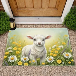 Baby Lamb Wildflower Meadow - Farmhouse Decor Gift for Lamb Lovers Doormat