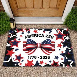 American Flag Bow Stars America 250th Anniversary for Veterans Doormat