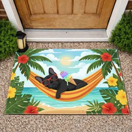 Black French Bulldog Hammock Ice Cream Tropical - Home Decor Gift for French Bulldog Lover Doormat