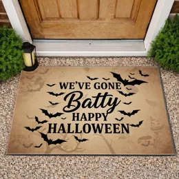 Halloween Bat Silhouettes 'We've Gone Batty' Text - Farmhouse Home Decor Doormat