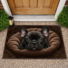 Dark Brindle French Bulldog Puppy - Home Decor Gift for French Bulldog Lover Doormat