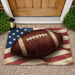 Vintage Leather American Football Distressed Flag - Independence Day Gift for Veterans Doormat