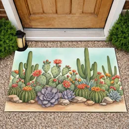 Blooming Cactus Desert Garden - Home Decor Gift for Garden Lover Doormat