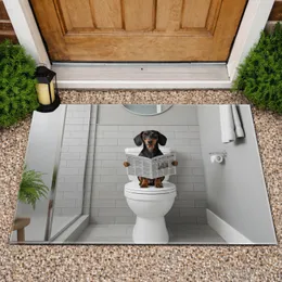 Dachshund Toilet Newspaper Reading - Home Decor Gift for Dog Lover Doormat