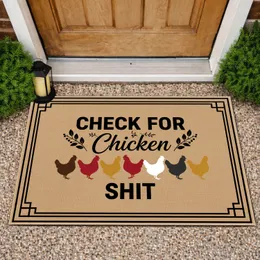 Chicken Silhouettes Funny Quote - Rustic Farmhouse Home Decor Gift Doormat
