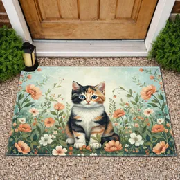 Calico Kitten Wildflower Meadow - Home Decor Gift for Cat Lover Doormat