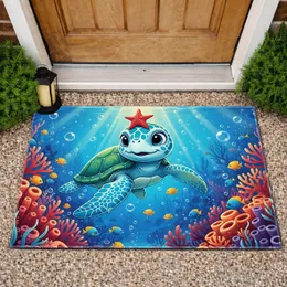 Baby Sea Turtle Starfish Coral Reef - Sea Turtle Lover Home Decor Gift Doormat