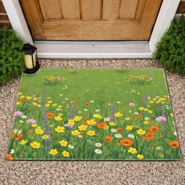 Sun-Drenched Wildflower Meadow Buttercups Poppies Daisies - Home Decor Gift for Garden Lover Doormat