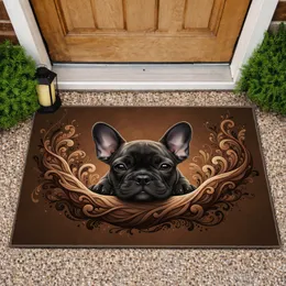 Dark Brindle French Bulldog Puppy - Home Decor Gift for Dog Lovers Doormat