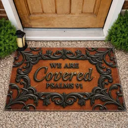 Ornate Covered Psalms 91 Scrollwork - Antique Home Decor Christian Gift Doormat