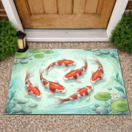 Koi Fish Lily Pads Aquatic Pond - Wildlife Lover Home Decor Gift Doormat