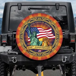 Statue of Liberty American Flag Liberty Bell 1776-2026 - USA 250th Anniversary Gift Spare Tire Cover