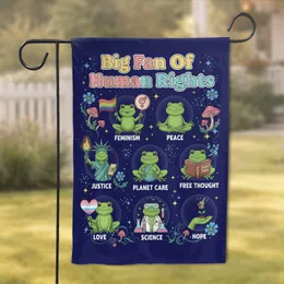 Big Fan Of Human Rights Frogs - Activist Home Decor Gift for Advocates Garden Flag