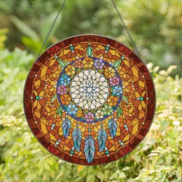 Dreamcatcher Star Flower Feather Tiffany - Home Decor Gift for Boho Lover Stained Glass Suncatcher