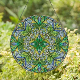 Botanical Branches Variegated Leaves Luminous Iridescent Mosaic Home Decor Gift Stained Glass Suncatcher