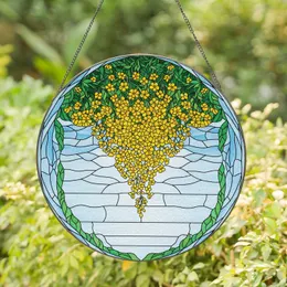 Luminous Stained Glass Rapeseed Field Blue Sky - Home Decor Gift for Garden Lover Stained Glass Suncatcher