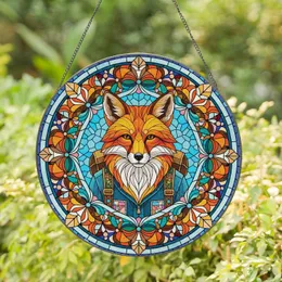 Majestic Fox Patchwork Backpack Mosaic Floral Geometric - Home Decor Gift for Fox Lover Stained Glass Suncatcher
