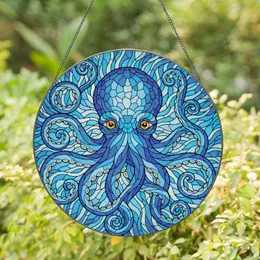 Octopus Kraken Intricate Tentacles Aquatic Patterns - Home Decor Gift for Ocean Lover Stained Glass Suncatcher