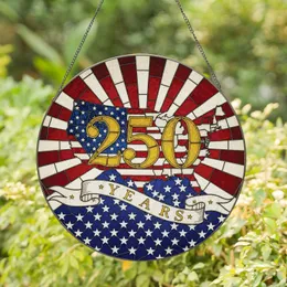 250 United States Flag Map - Independence Day Decor for Veterans Stained Glass Suncatcher