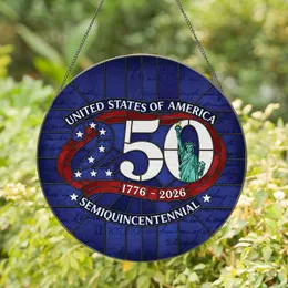 United States 250th Semiquincentennial Statue of Liberty - American History Gift Stained Glass Suncatcher