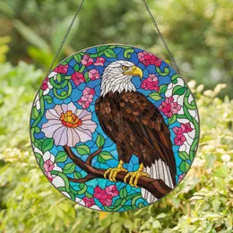 Eagle Bougainvillea Home Decor Gift for Wildlife Lover Stained Glass Suncatcher