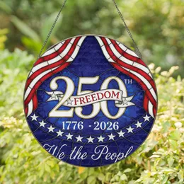250TH Freedom Banner American Flag We the People - 250th Anniversary Decor Stained Glass Suncatcher