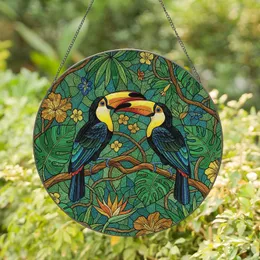 Toucans Tropical Jungle Canopy - Wildlife Lover Home Decor Gift Stained Glass Suncatcher