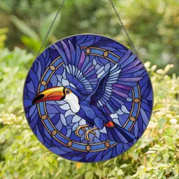 Toucan Bird Flight Circular Border Mosaic - Home Decor Gift for Wildlife Lover Stained Glass Suncatcher