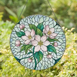 Apple Blossom Cluster Floral - Home Decor Gift for Garden Lover Stained Glass Suncatcher