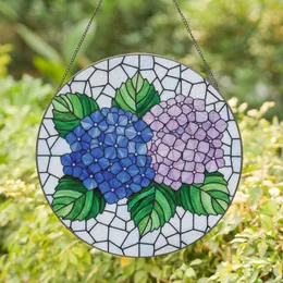 Deep Blue Lavender Hydrangea Blooms - Home Decor Gift for Flower Lovers Stained Glass Suncatcher