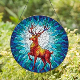 Majestic Stag Antlers Wildlife - Home Decor Gift for Nature Lovers Stained Glass Suncatcher