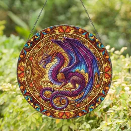 Tiffany Stained Glass Dragon Bat Wings Serpentine - Home Decor Gift for Dragon Lover Stained Glass Suncatcher