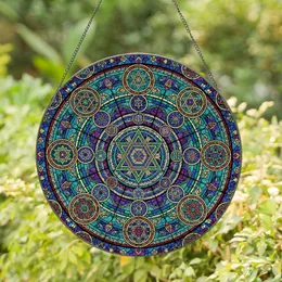 Star of David Mandala Geometric Symbols Alchemical Mosaic - Home Decor Gift Stained Glass Suncatcher