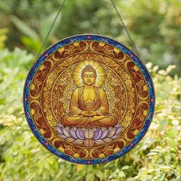 Buddha Lotus Flower Yoga - Home Decor Gift for Meditation Stained Glass Suncatcher