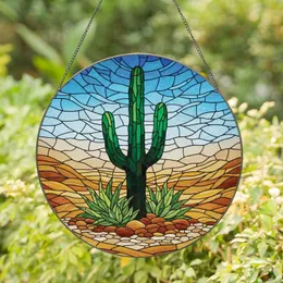 Saguaro Cactus Succulent Desert Landscape - Home Decor Gift Stained Glass Suncatcher