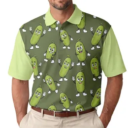 Cartoon Pickles Hands Feet Action Poses - Gift for Food Enthusiasts Men's Polo Shirt