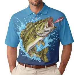 Largemouth Bass Leaping Fish Lure - Wildlife Lover Gift for Angler Men's Polo Shirt