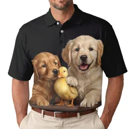 Golden Retriever Puppies Duckling Animal Friends - Dog Lover Gift for Pet Owners Men's Polo Shirt
