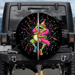 Green Frog Pink Boa Party Celebration - Event Gift for Party Goer Spare Tire Cover