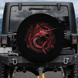 Marlin Leaping Ocean Waves - Wildlife Lover Gift Spare Tire Cover