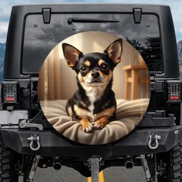 Tri-Color Chihuahua Dog Alert Expression - Dog Lover Gift Spare Tire Cover