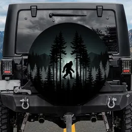 Bigfoot Forest Silhouette Wildlife Lover Gift for Outdoor Enthusiast Spare Tire Cover