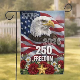 Bald Eagle American Flag 1776 2026 Freedom - Independence Day Commemorative Gift Garden Flag
