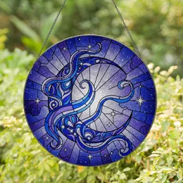 Crescent Moon Celestial Swirls - Home Decor Gift for Astronomy Lover Stained Glass Suncatcher