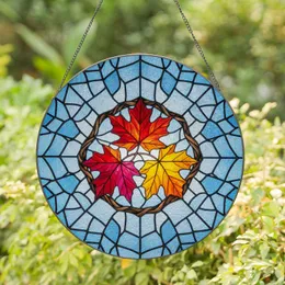 Autumn Maple Leaves Branch Mosaic - Fall Seasonal Home Decor Gift Stained Glass Suncatcher