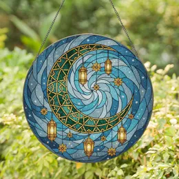 Luminous Crescent Moon Moroccan Lanterns Starry Sky - Home Decor Gift for Astrology Lover Stained Glass Suncatcher