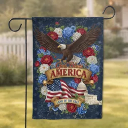 Bald Eagle American Flag Capitol - Independence Day Gift for Veterans Garden Flag