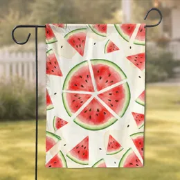 Dynamic Watermelon Slices Red Green Fruit Black Seeds - Summer Kitchen Home Decor Gift Garden Flag